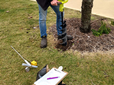 Soil Microbial Assessment Samples being extracted for testing